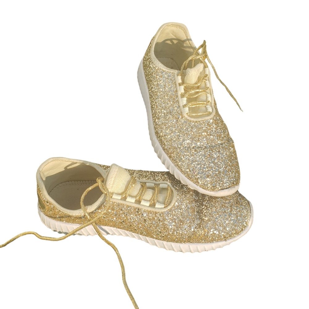 Golden shoes ,glittering shoes yellow Golden shoes,glitter sneakers, party shoes
